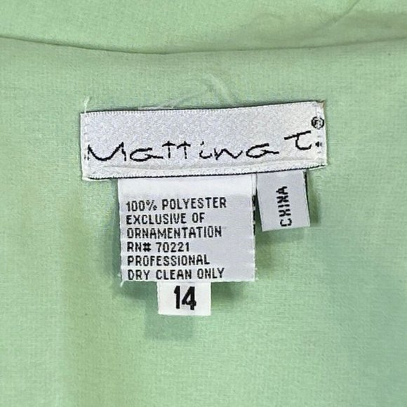 Vintage Mattina T Womens 14 Pale Green 4 Piece Blouse Tank Top Skirt & Scarf Set - Picture 8 of 11